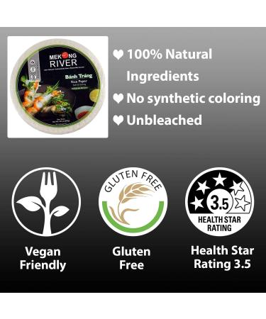 Lyan Mekong River Banh Trang Vietnamese Rice Paper Wrappers - Vegan Spring Roll Wrappers (300g) - Buy Online on GoSupps.com