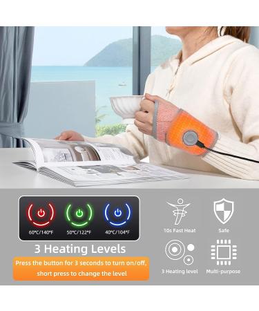 Fanwer Heated Wrist Wrap for Arthritis Pain Relief | Electric Wrist Heating Pad for Carpal Tunnel, Tendonitis, Joint Pain | Fast Heat for Left Right Hand - Buy Online on GoSupps.com