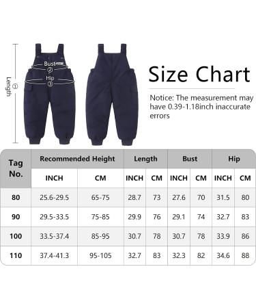 Happy Cherry Baby Winter Pants - Newborn Boys Girls Overall Ski Trousers for Infants - Warm Snow Bib Pant with Toddler Windproof Design - Padded Snowsuit Bottoms for Cold Weather - Elastic Waistband and Zipper Closure - Dark Blue (Size 80) - Buy Online on GoSupps.com