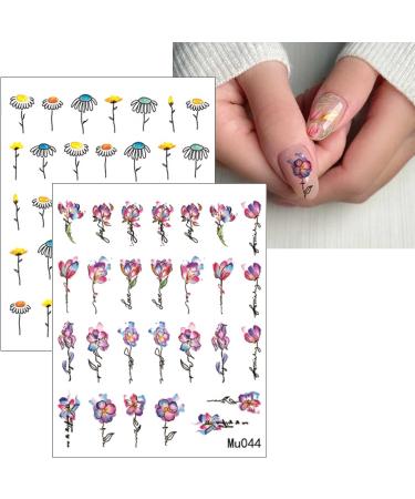 JMEOWIO 9 Sheets Spring Flower Nail Art Stickers Decals Self-Adhesive Colorful Summer White Floral Nail Supplies Nail Art Design Decoration Accessories - Buy Online on GoSupps.com