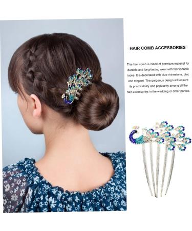 BELLIFFY Diamond Phoenix Hair Comb Pearl Wedding Headpiece Rhinestone Barrette Comb Hair Combs for Women Blue Hair Accessories Wedding Headdress Hair Clip Hair Pin Bridal Hair Comb Alloy - Buy Online on GoSupps.com
