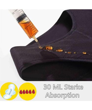 ZVZK Period Underwear for Women - 30ML Strong Flow Absorption Menstruation Briefs - Postpartum Underpants 3 Pack XS Black - Buy Online on GoSupps.com