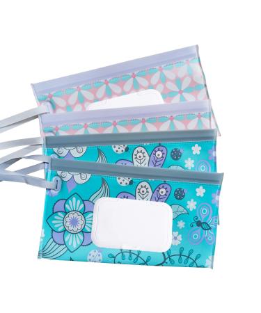 4 Pack Reusable Wet Wipe Pouch - Portable Travel Dispenser for Baby or Personal Wipes - Buy Online on GoSupps.com