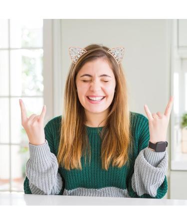 Frcolor Cat Ears Hairband | Rhinestone Cat Ear Headband for Women & Girls | Gold Sparkle Accessory - Buy Online on GoSupps.com