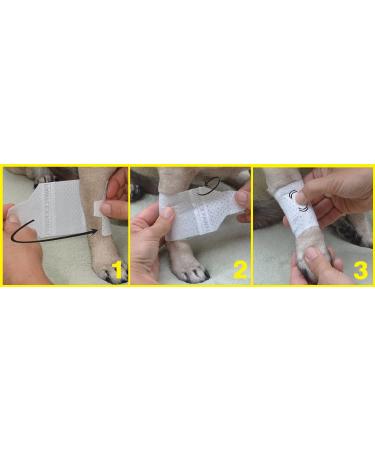 Pawflex Non-Adhesive Disposable Washable Reusable Pet Bandages - Small White (2 Standard, 2 Wide) - Buy Online on GoSupps.com
