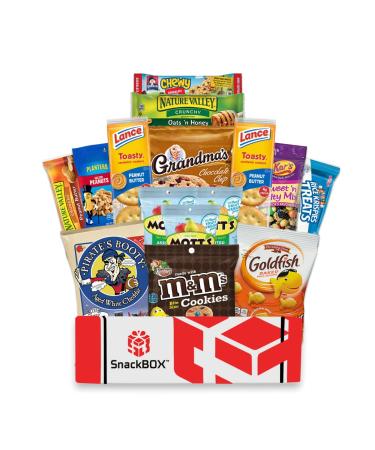 Care Package for College Students (15 Count), Military, 4th of July, Finals, Birthday, Office Snacks, Date Night and Back to School with Chips, Cookies and Candy From SnackBOX
