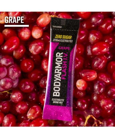 BODYARMOR Flash IV Lot de 6 paquets d' lectrolytes sans sucre m lange boisson sans sucre poudre d'eau de noix de coco hydratation pour l'entra nement essentiels de voyage il suffit d'ajouter Raisin 1.5 Ounce (Pack of 1) - Buy Online on GoSupps.com