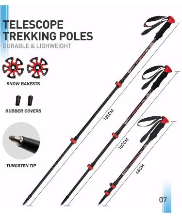 Lightweight 21/25/30 Inches Snowshoes with Ratchet Binding and Trekking Poles - Red 30 (Up to 250lbs) - Buy Online on GoSupps.com