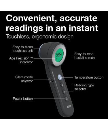 Braun No Touch 3-in-1 Thermometer - Touchless Thermometer for Adults, Babies, Toddlers, and Kids - Fast, Reliable, and Accurate Results - Buy Online on GoSupps.com