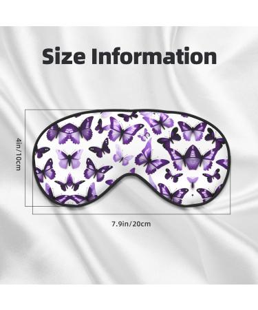Soft Sleeping Eye Mask White and Purple Butterflies Breathable Perfect for Travel and Relaxation - Buy Online on GoSupps.com