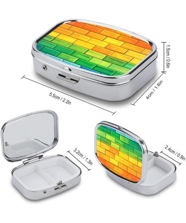 Rainbow Brick Wall Pill Box - 2 Compartment Portable Organizer for Vitamins & Medication - Buy Online on GoSupps.com