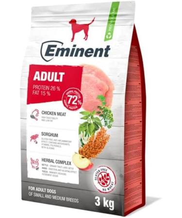 Eminent Adult - Premium Dog Food - Gluten Free - Dry Food for Adult Dogs of Small and Medium Breeds - 3 kg - Buy Online on GoSupps.com