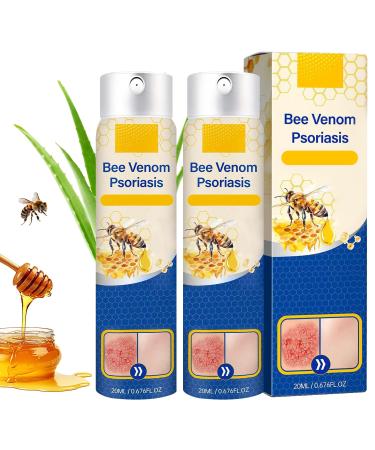 cuoct 2 PCS PsoriaHeal Bee Venom Psoriasis Treatment Spray, Psoriasis Relief Spray, Bee Venom Psoriasis Spray, Pure Natural Bee Venom Repair Spray, Bee Venom for All Skin Types