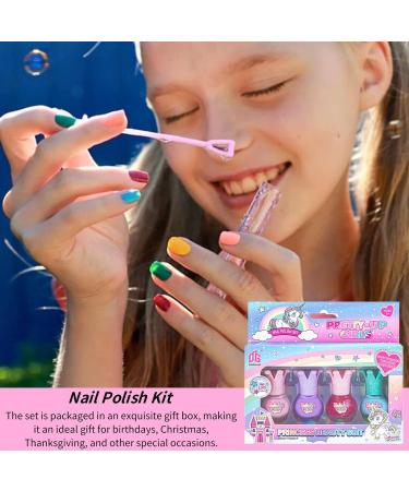 TBeautfave Nail Polish Set 4 Color Peel off Pink Nail Varnish Set Quick Dry & Long Lasting Nail Polish Water-Based Non-toxic Natural Nail Polish Set No Need UV DIY Nail Art - Buy Online on GoSupps.com