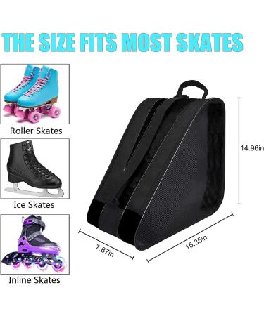 Peyorom Skate Bag | Skate Accessories for Kids & Adults - Fits Roller, Ice, Quad, Inline, Rollerblade, Figure & Hockey Skates - Black - Buy Online on GoSupps.com