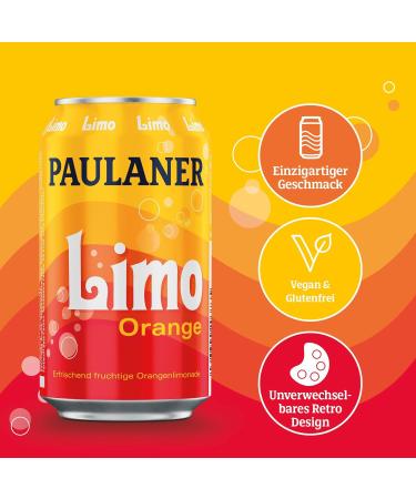 Buy Paulaner Limo Orange - Refreshing Orange-Flavored Soft Drink (24x0.33L) | International Shipping Available - Buy Online on GoSupps.com
