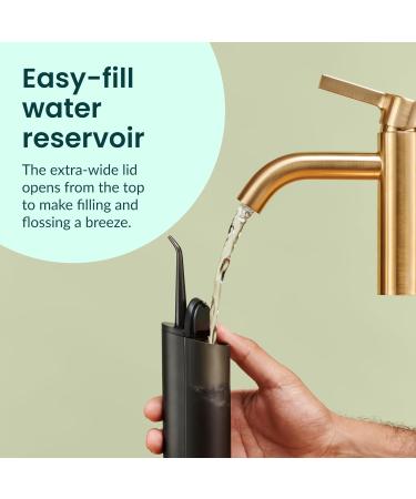 Buy Quip Water Flosser - Cordless Adjustable Pressure Teeth Cleaner with 360 Rotating Tip | Rechargeable All-Black Dental Pick - International Shipping Available - Buy Online on GoSupps.com