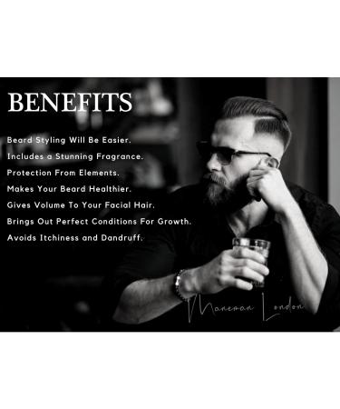 Maneman London Sandalwood Beard Balm - Premium Natural Beard Thickener & Softener - Shea Butter & Argan Oil - 60g - Buy Online on GoSupps.com