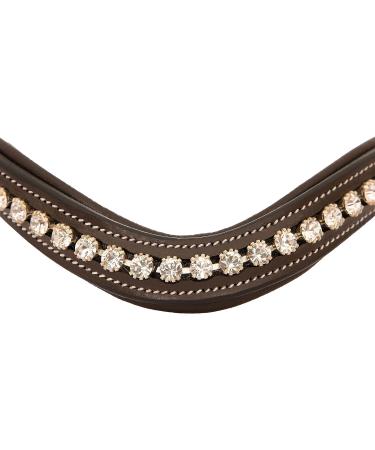 ExionPro White Crystal Browband for Horses - Full Cob Pony Sizes, Brown & Black Color Options, Equestrian Accessory - Buy Online on GoSupps.com