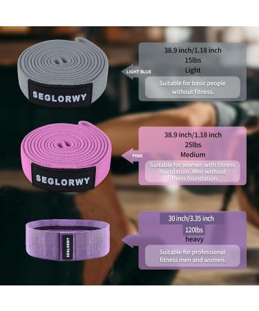 Resistance Bands for Women & Men - Fabric Exercise Bands for Workouts & Pull-Up Assistance in Gray Pink & Purple - Buy Online on GoSupps.com