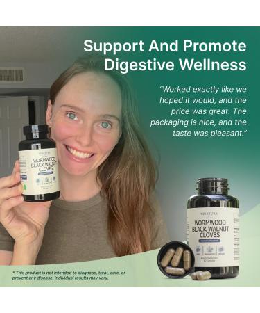 VINATURA Wormwood Black Walnut Clove Capsules - Cleanse Detox Intestinal Guard Formula Supplement for Humans with Wormwood herb Black Walnut Extract Combination 60 Capsules - Buy Online on GoSupps.com