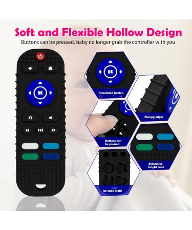 Tronphy Silicone Baby Teething Toys Remote Control Shape Teething Toys Set for Toddler 3-6 6-12 Months BPA Free Baby Teethers Relief Soothe Toys Chew Toys for Infant - 2 Pcs(Black & White) - Buy Online on GoSupps.com
