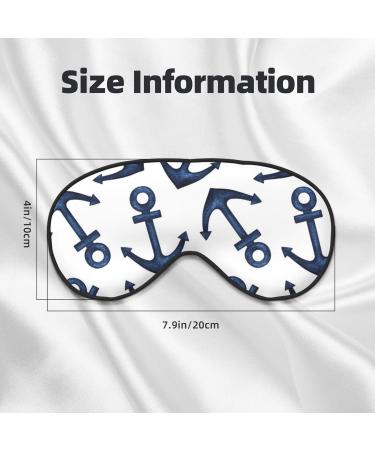 Navy Blue Anchors Print Sleep Eye Mask | Soft Travel Blindfold with Elastic Strap - Perfect for Night Sleeping - Buy Online on GoSupps.com