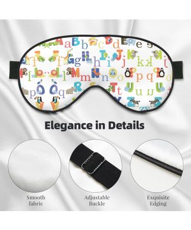 Colourful Animal Alphabet Unisex Sleeping Eye Mask | Soft & Comfortable Light-Blocking Sleep Mask - Buy Online on GoSupps.com