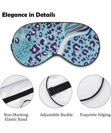 Buy Blue Leopard Zebra Print Sleep Mask - Soft Light-Blocking Eyeshade for Women | Adjustable Strap Blindfold for Travel & Relaxation - Buy Online on GoSupps.com