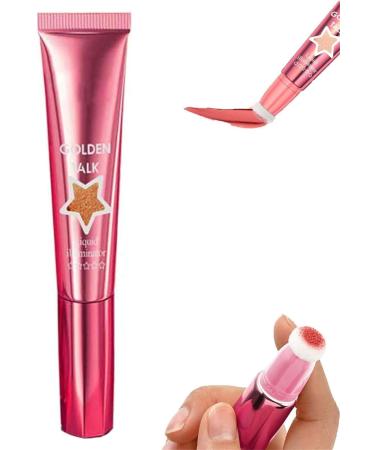 HLMULL Shimmer Face Highlighter, Shimmer and Glow Makeup Cream, Lightweight Liquid Highlighter Serum Cream, Lightweight Formula and Long Lasting Glow