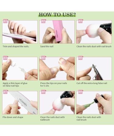 Venares 500-Piece Extra Short Almond Soft Gel Nail Tips Set with Adhesive & Tools - 11 Sizes Full Cover for Gel Nails - Buy Online on GoSupps.com