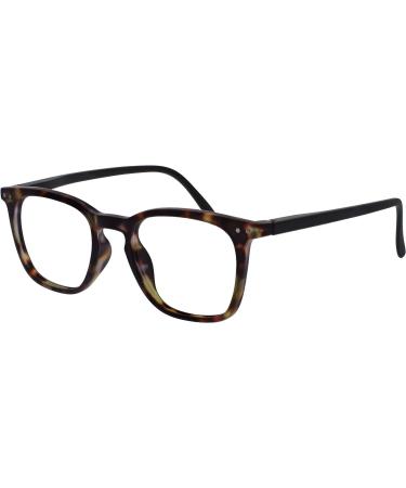 Opulize Bex Fern Glasses - Large Designer Tortoise Frame with Scratch-Resistant Hinge - Men's -1.50 Dioptries - Buy Online on GoSupps.com