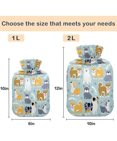 Naanle Dog Breeds Heat Bottle - 1L Warm Water Bottle for Pain Relief & Therapy | Hand & Feet Warmer - Buy Online on GoSupps.com