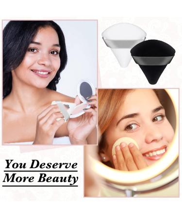 2 Pcs Reusable Soft Triangle Powder Puff Makeup Sponges - Black and White - Buy Online on GoSupps.com