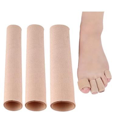 Jinpojun 3 Piece Toe Cushion Tube, Cuttable Soft Gel Finger Protection Tube Bandage for Removing Corns and Bunions Treatment,
