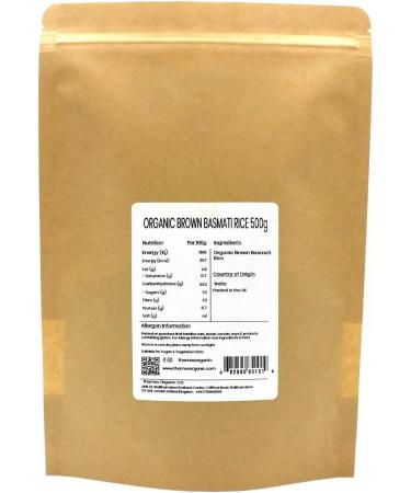Thames Organic Brown Basmati Rice 500g - High Protein Source of Fibre, No Additives, Preservatives, GMO-Free, Certified Organic - Nutritious Whole Grain, Raw Vegan-friendly - Buy Online on GoSupps.com