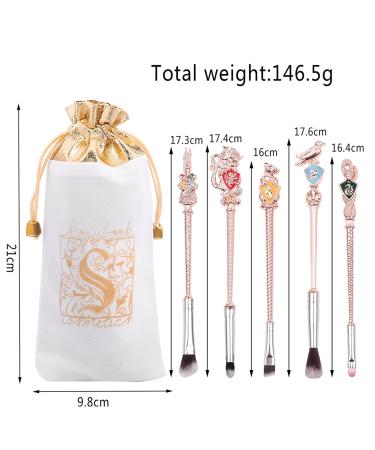 5-Part Harry Potter Makeup Brush Set | Zhulia Metal Handle | Perfect Gift for Women | Pink Foundation & Blending Brushes - Buy Online on GoSupps.com