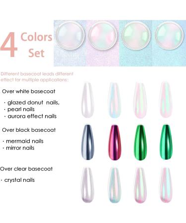 Chrome Nail Powder Metallic Mirror Effect Pigment Kit - Violet Green Emerald - Buy Online on GoSupps.com