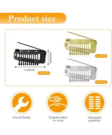 Luwrevc Chunni Clips with Safety Pins 12Pcs Teeth Strong Dupatta Clips with Safety Pin Easy to Use with Dupatta Hijab & Tikka Setting (12 Pack) - Buy Online on GoSupps.com