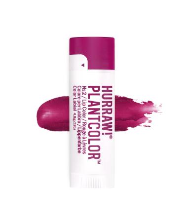 Hurraw! Plantcolor Lip Color No. 2: Red/Purple shade. Highly pigmented. First of it s kind. 100% plant-based. Tinted balm and lipstick alternative. Vegan  Natural. Easy apply. Buildable. Made in USA
