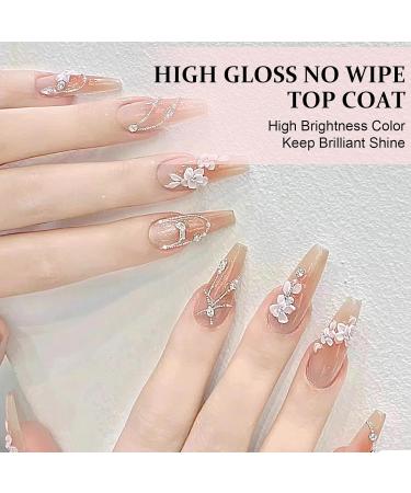 Professional Gel Top Coat 10 ml No Wipe Soak Off Gel Nail Polish Quick Dry UV/LED Glossy Top Coat for Salon and Home Use Long Lasting Shine Finish Nail Top Coat Polish for Women Nail Art Create - Buy Online on GoSupps.com