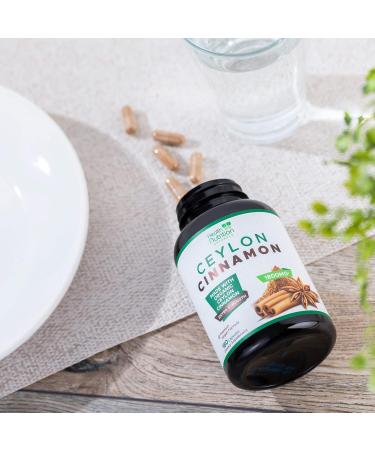 Ceylon Cinnamon Capsules 1800mg - Extra Strength Certified Organic True Cinnamon Powder Formula for Energy & Heart Support Bottled in USA Non-GMO Gluten Free Sugar Free Supplement 180 Capsules 180 Count (Pack of 1) - Buy Online on GoSupps.com