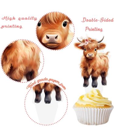 Highland Cow Cupcake Toppers Highland Cow Birthday Party Decorations 48PCS Cow Cupcake Picks Cow Birthday Cake Decorations Highland Cattle Cake Pick for Girls Cow Baby Shower Supplies - Buy Online on GoSupps.com