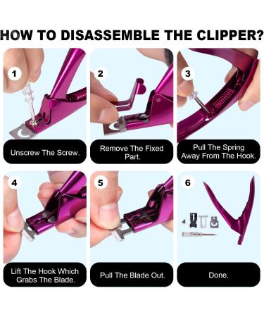 Violet Red Premium Adjustable Nail Clippers with Magnets - Stainless Steel Trimmer for Acrylic & Artificial Nails | Sharp Blade Manicure Tool for Salon Beauty - Buy Online on GoSupps.com