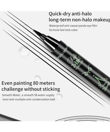 Dual Head Eyebrow - Eyeliner Pencil Eyebrow Stencil Stamp Eyelashes Liquid Double Tip Smudge Proof Waterproof Long-Lasting Sensitive Eyes Normal False Lashes Kagrote Green - Buy Online on GoSupps.com
