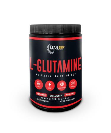Lean 180 | Best L-Glutamine Powder Supplement | Supports Muscle Mood Gut and Immune Health | Vital Amino Acid | Great for Endurance and Recovery | Gluten Free Non-GMO | 100 Servings