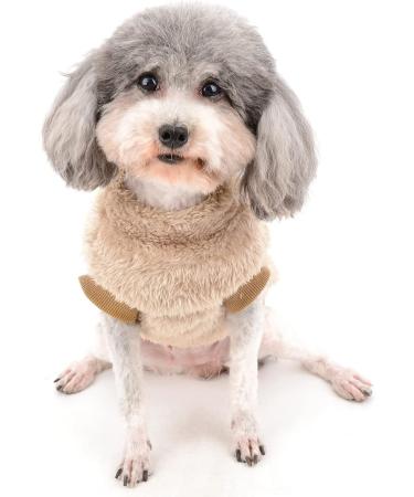 Zunea Fleece Winter Jacket for Small Dogs | Warm & Cozy Coat for Chihuahua & Cats | Soft Fuzzy Cold Weather Pet Clothing - Brown XXL - Buy Online on GoSupps.com
