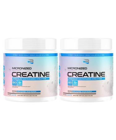 Believe Supplements Micronized Creatine Powder | 5g Vegan Micronized Creatine Monohydrate Powder | Increased Muscle Mass Improved Strength Power & Performance | 120 Servings 600g (Pack of 2)