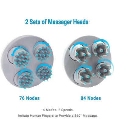 Electric Scalp Massager with 4 Replacement Heads for Hair Growth and Stress Relief - Buy Online on GoSupps.com