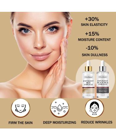 Peel Shot Glow Rice Peeling Ampoule 200ml White and Black Rice Ampoule Duo Daily Soft Exfoliating Face and Body Scrub for Dead Skin Cells All Skin Types Korean Skincare - Buy Online on GoSupps.com